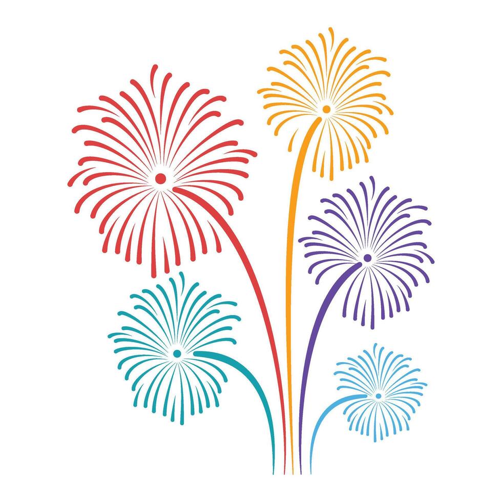 New Year Fire Works Illustration vector
