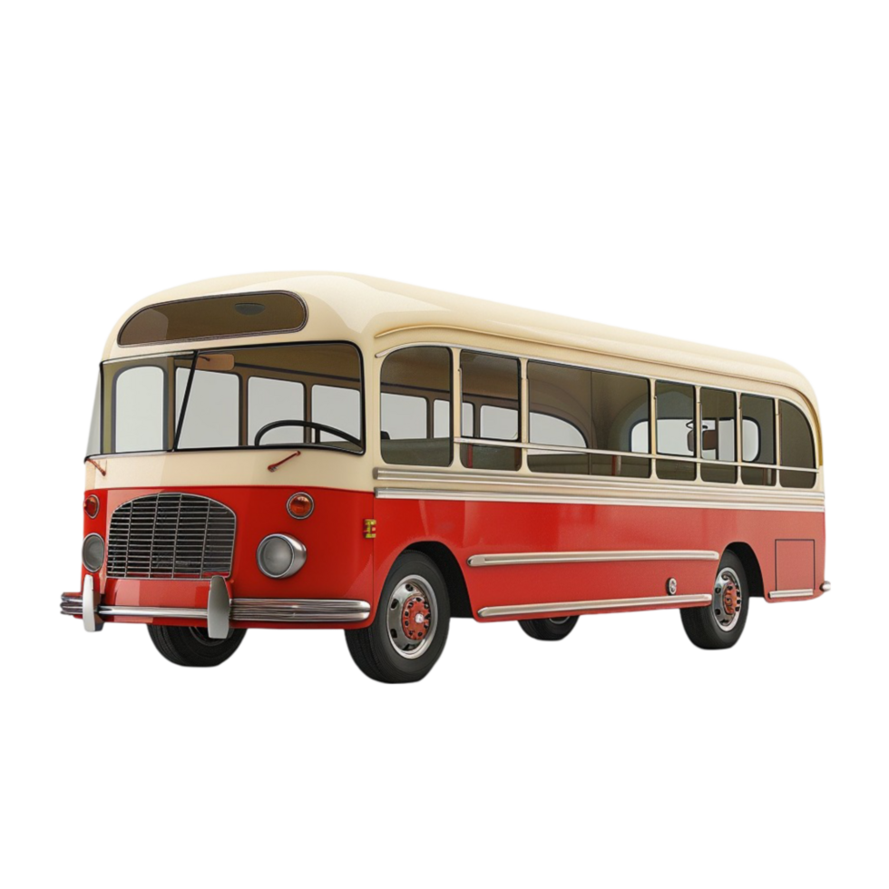 An old bus on a transparent background png