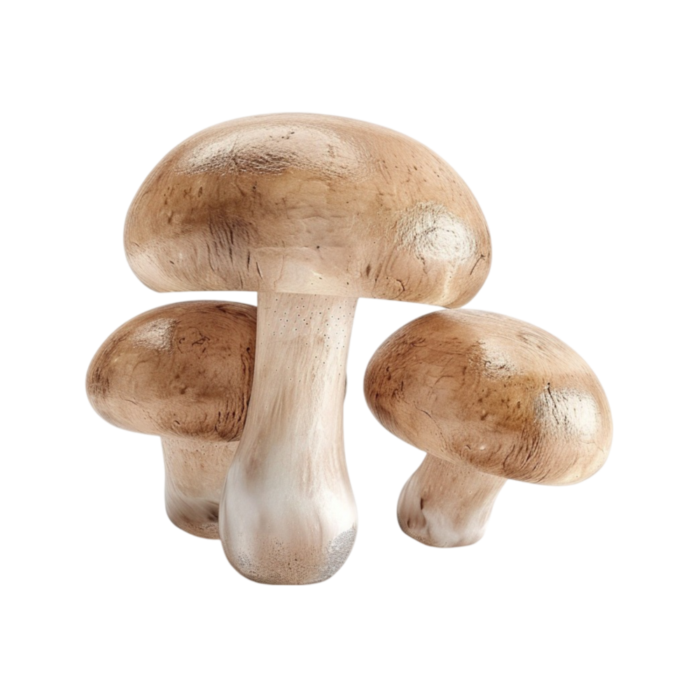 Three mushrooms on a transparent background png