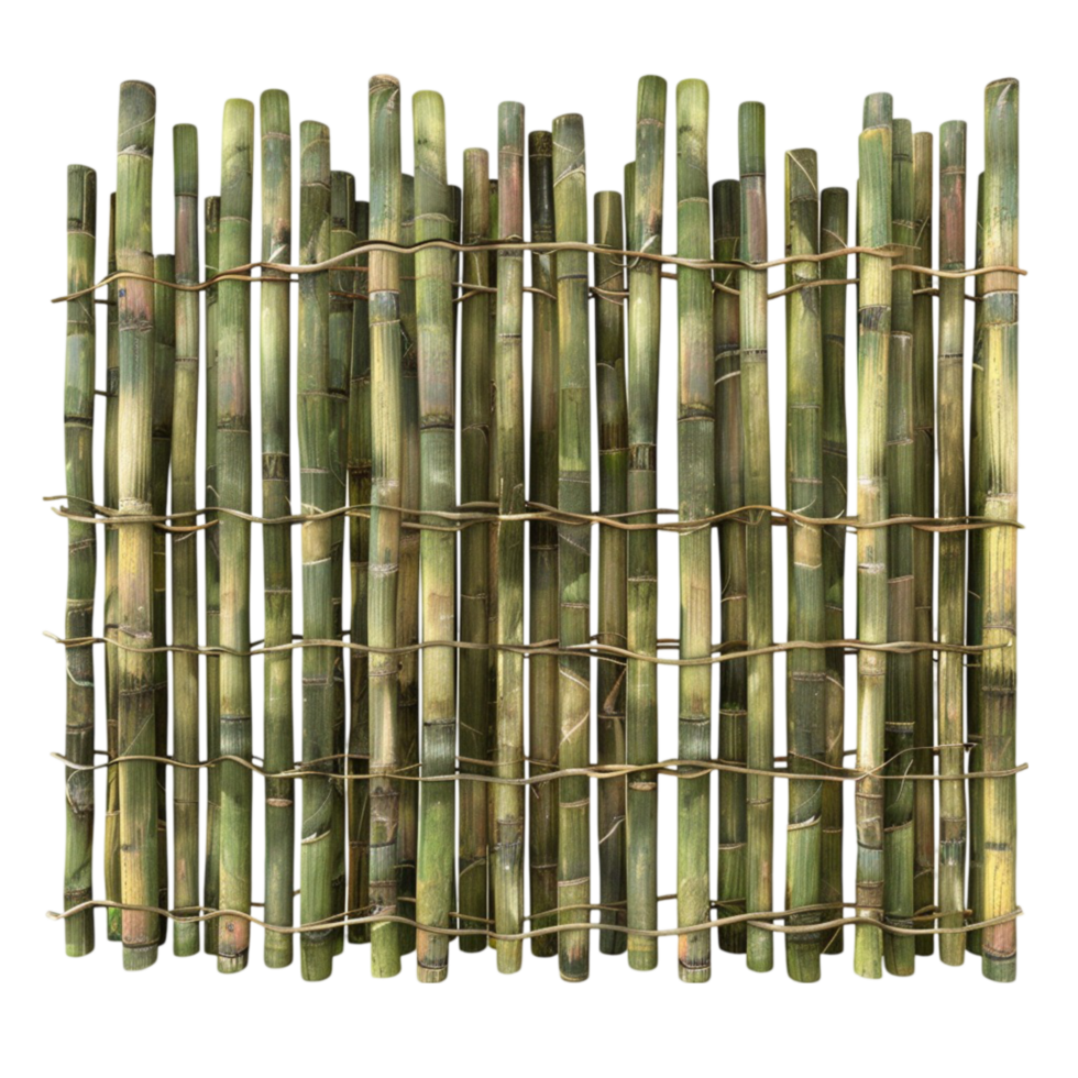 Bamboo fence with a transparent background png