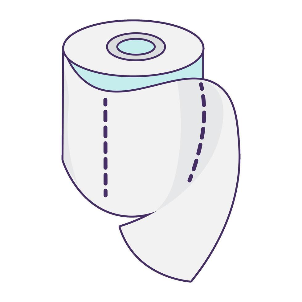 Toilet Paper Roll Icon Hygienic Perforated Paper vector