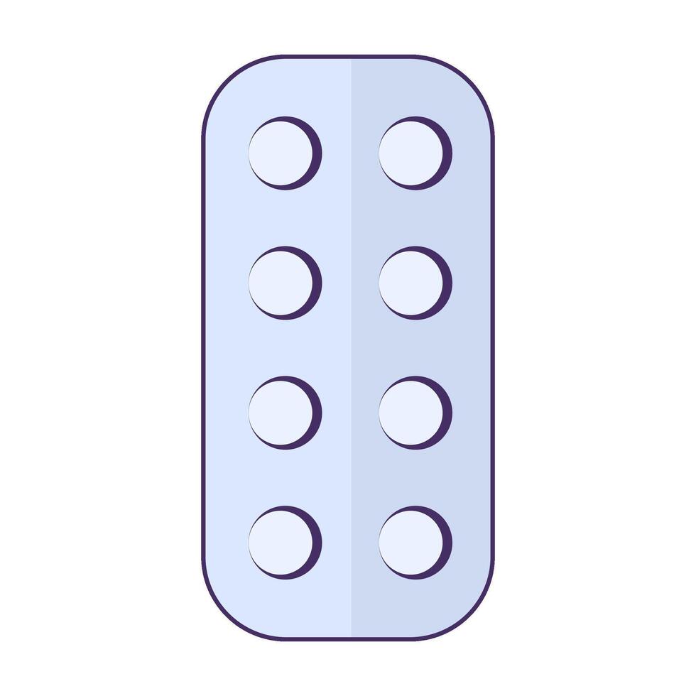 Blister With Round Small Tablets Icon Painkiller vector