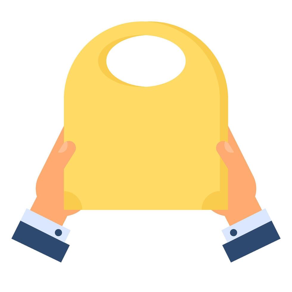 Hands Holding Yellow Package With Order Prompt vector