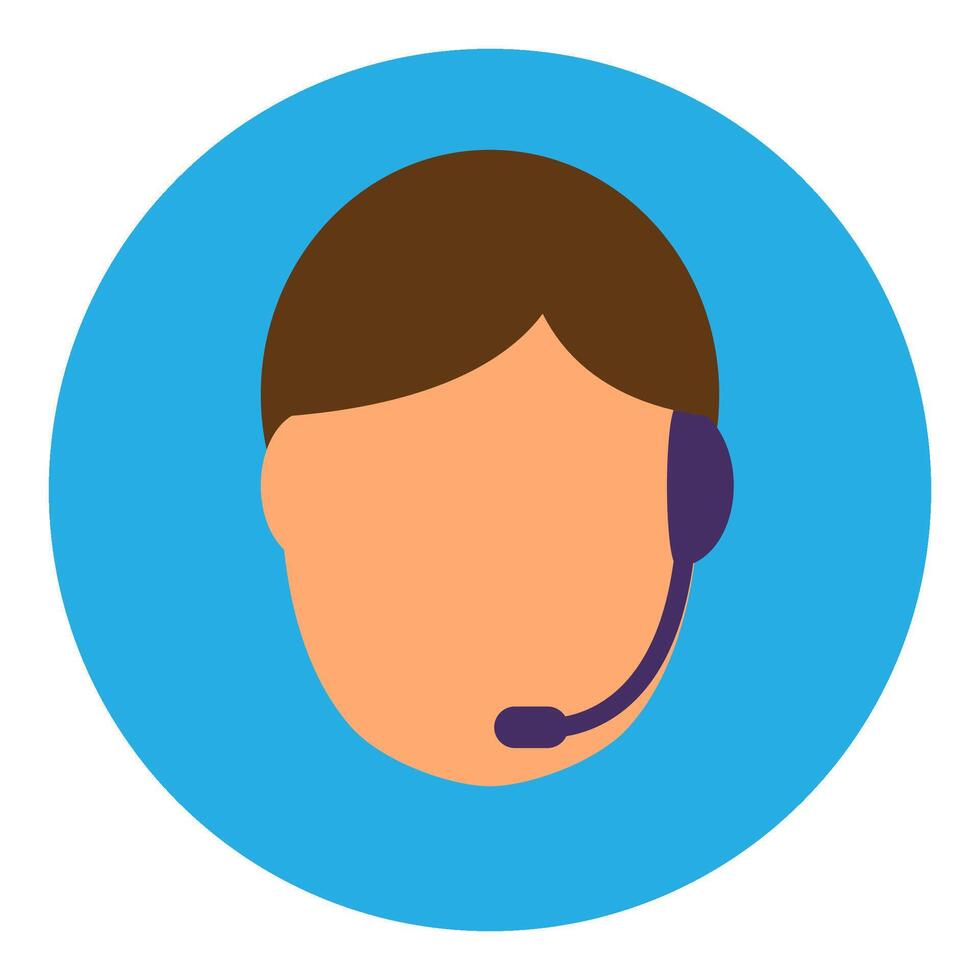 Hotline Employee In Headphones With Microphone vector