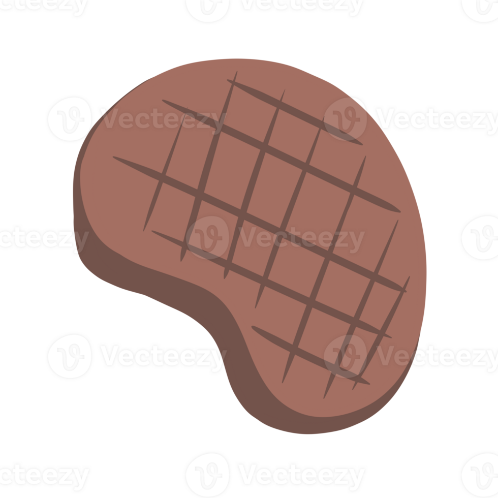 steak icon, cartoon style, isolated on transparent background png