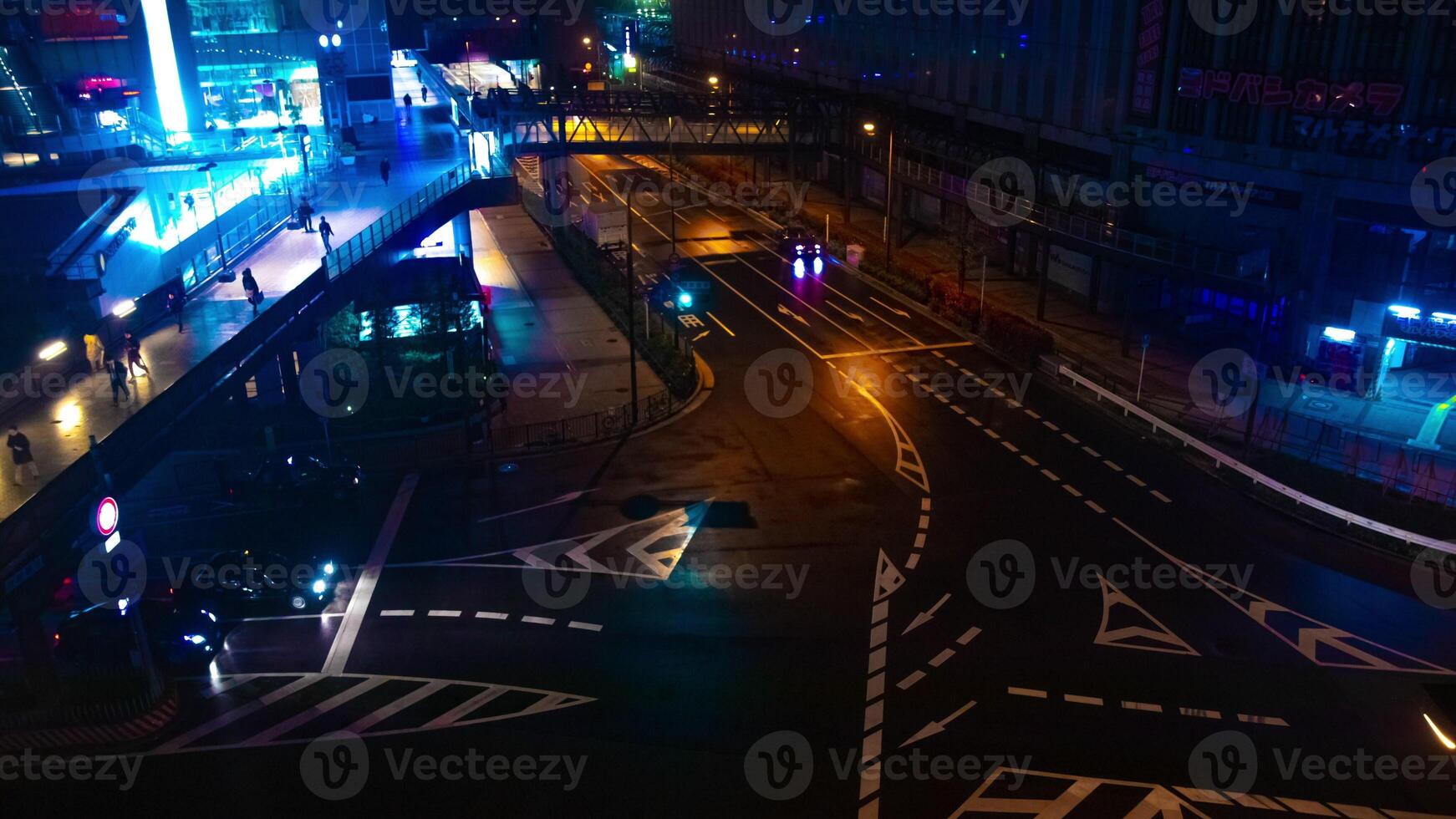 A timelapse of the street at the downtown in Osaka at night high angle photo
