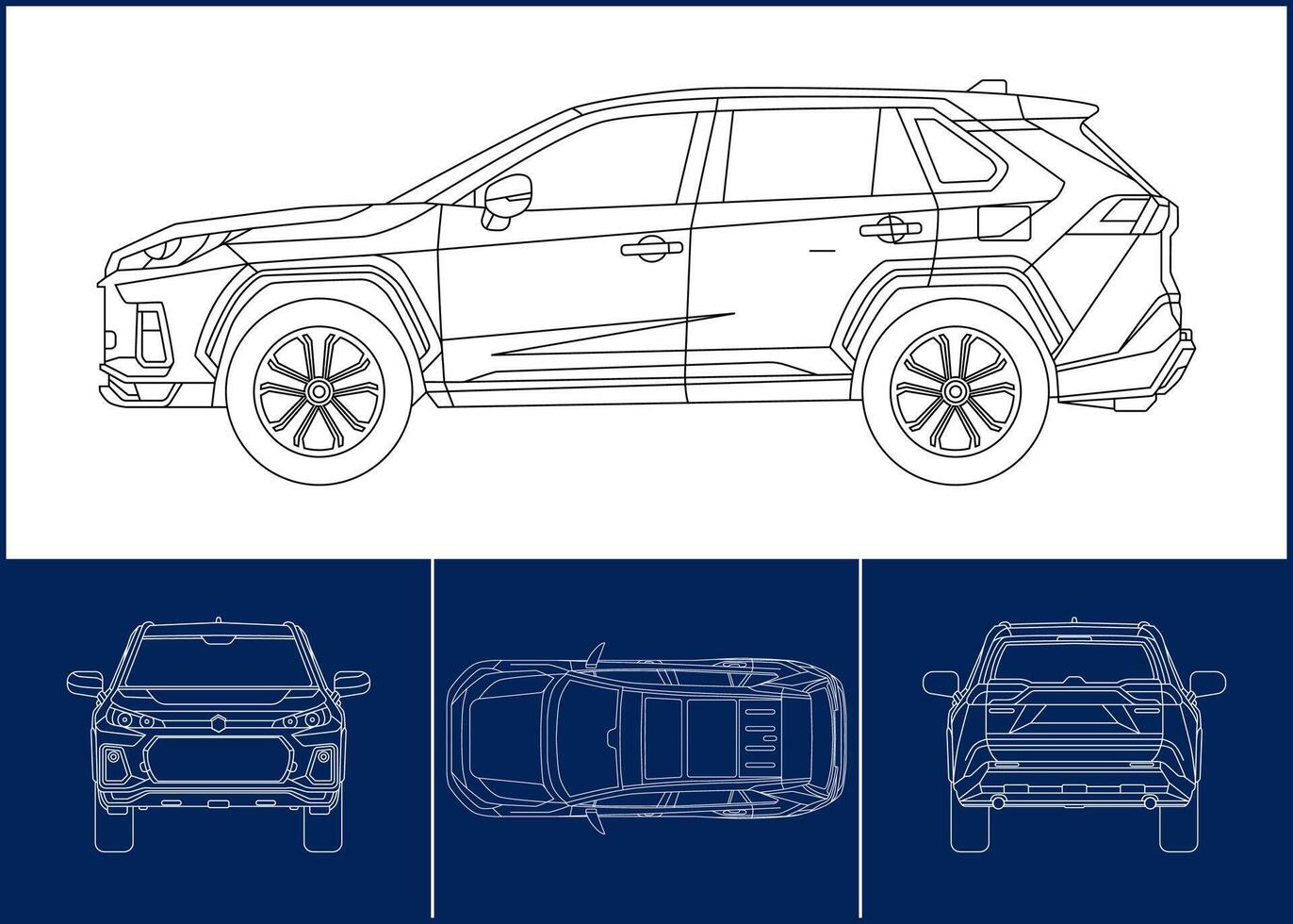 Car Template. Transportation outline stroke template. vecto vector