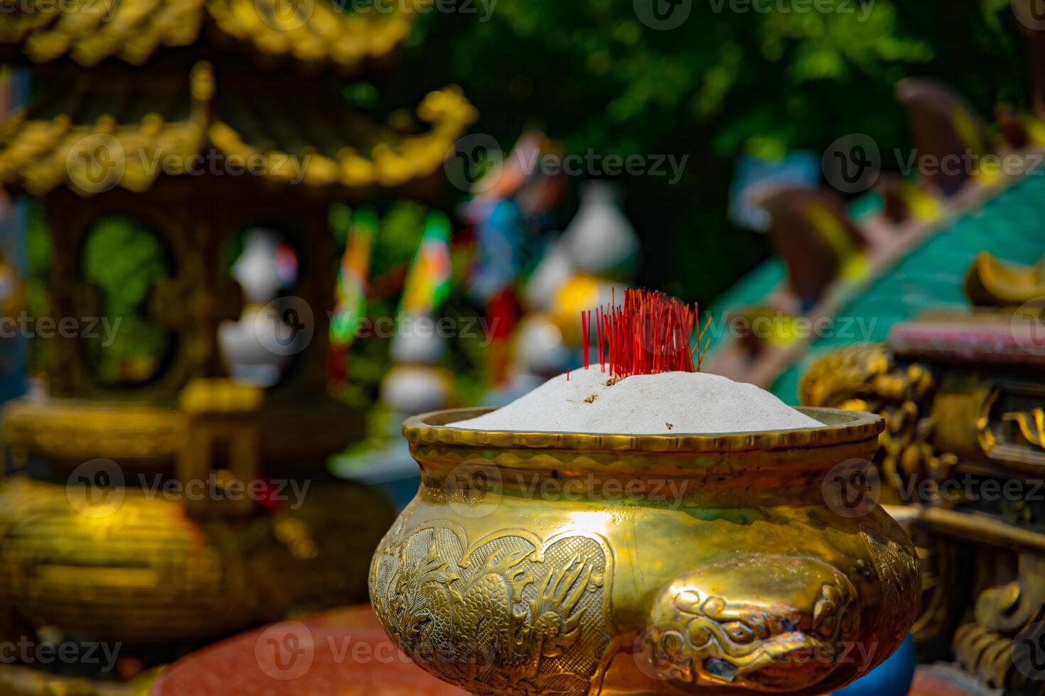An incense stick at Suoi Tien park in Ho Chi Minh Vietnam closeup photo