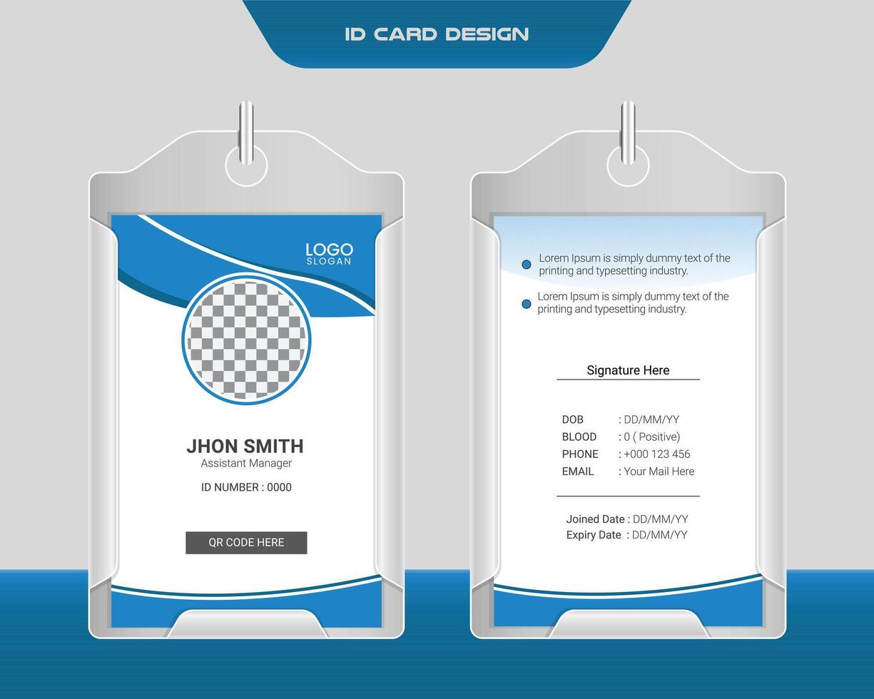 Unique and Trendy ID Card Template for Business vector