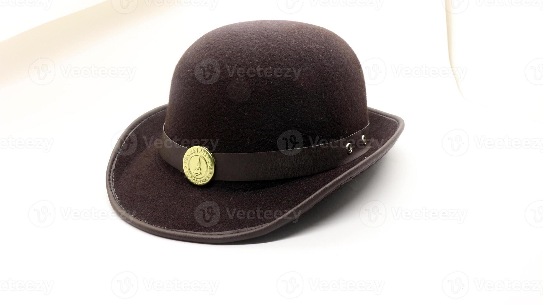 Close up of Indonesian girl scout hat isolated photo
