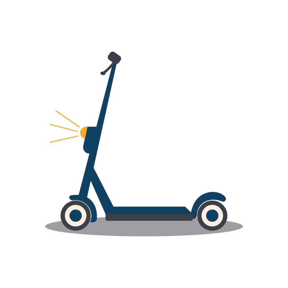 Electric blue scooter isolated on white background. vector