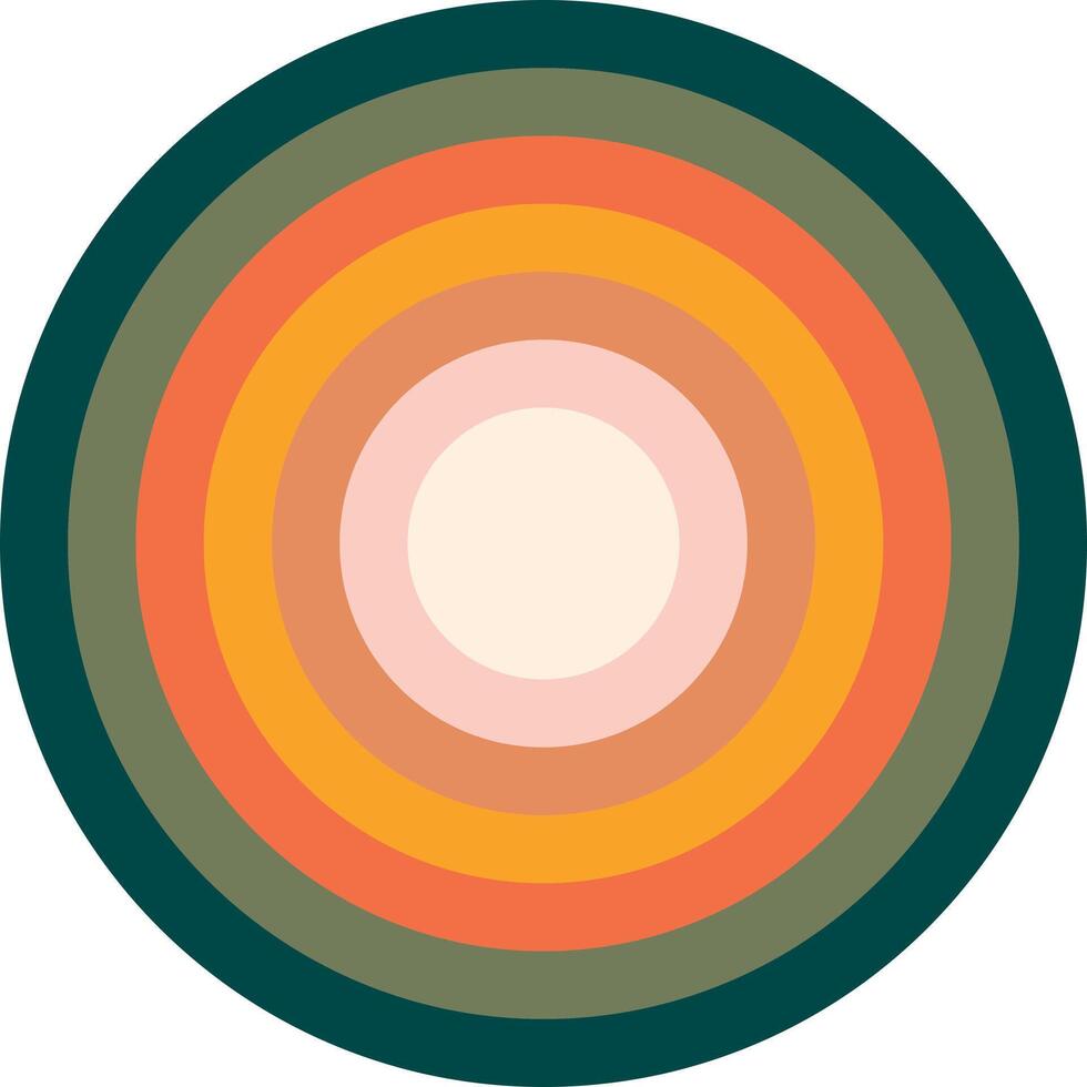 Circle with a set of autumn colors on a white background. Artistic ball with stripes for trendy prints. vector