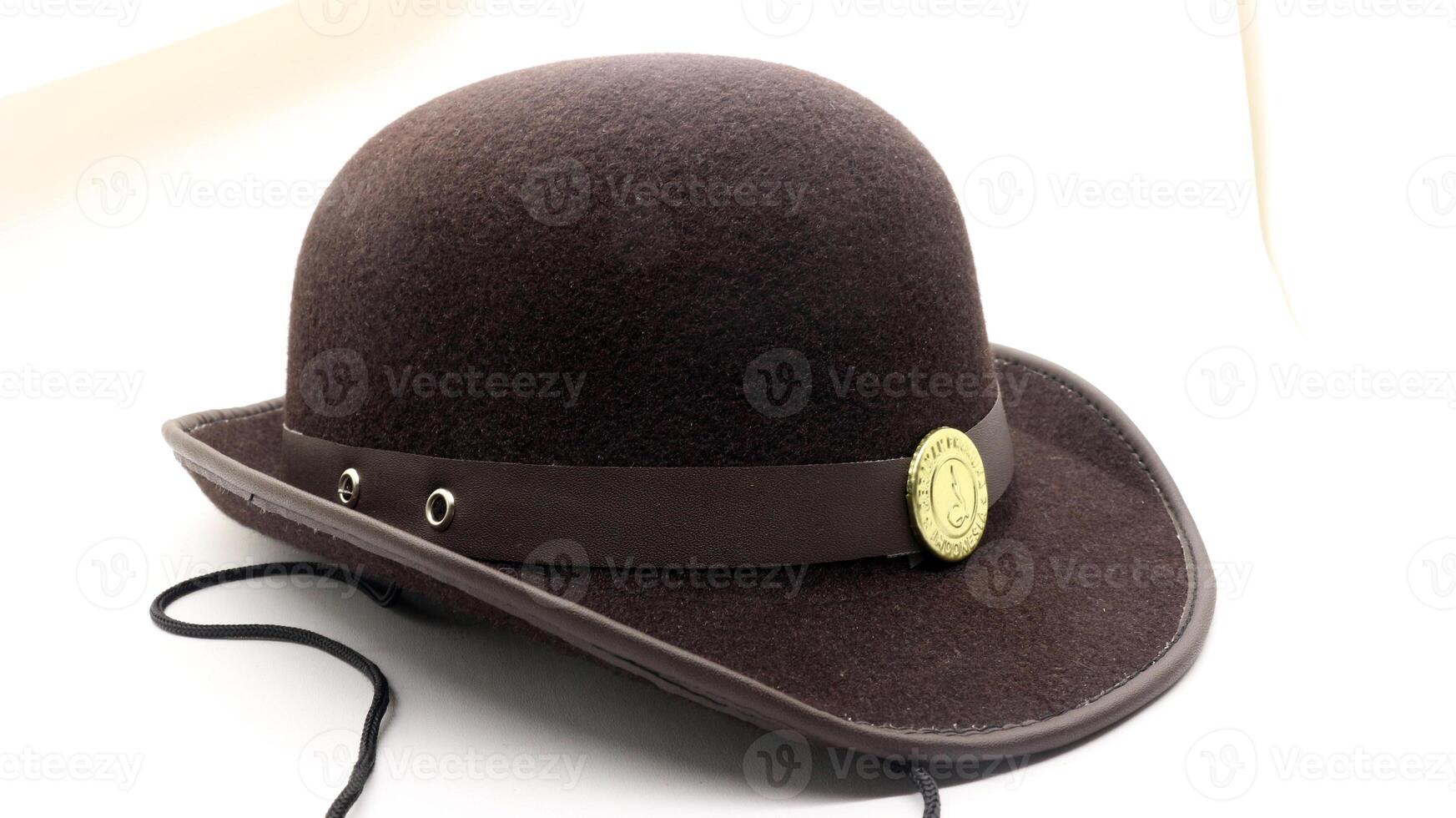 Close up of Indonesian girl scout hat isolated photo