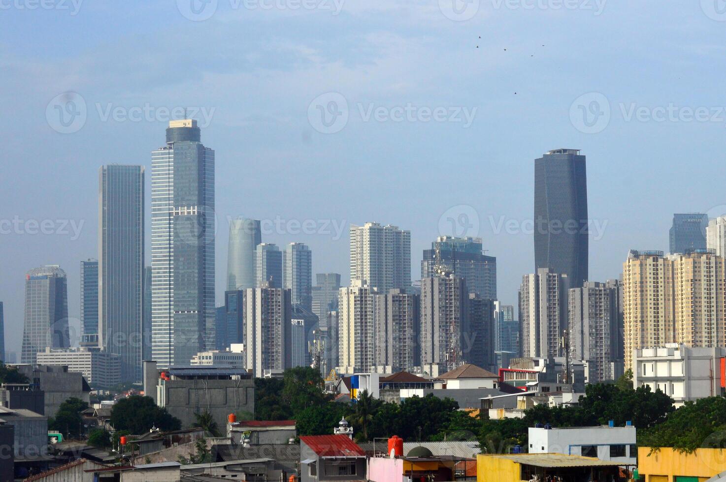 View of the city of Jakarta from a height photo