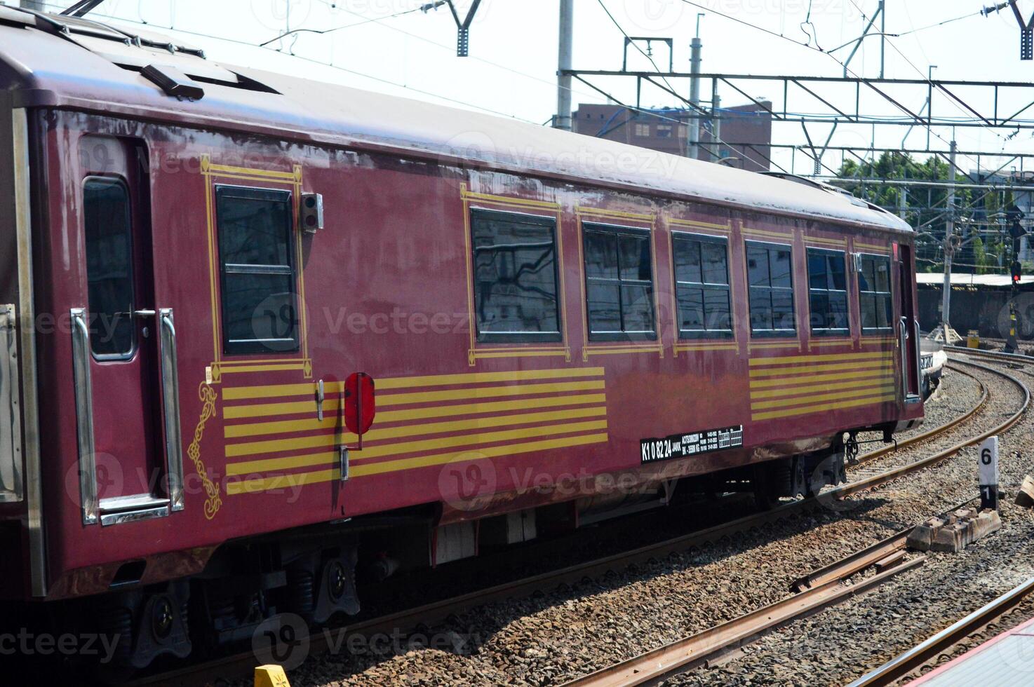 Commuter Line or electric train in Jakarta, Indonesia photo