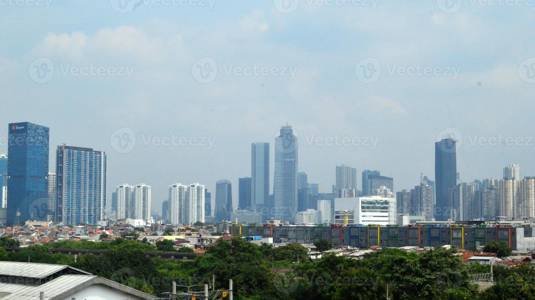 View of the city of Jakarta from a height photo