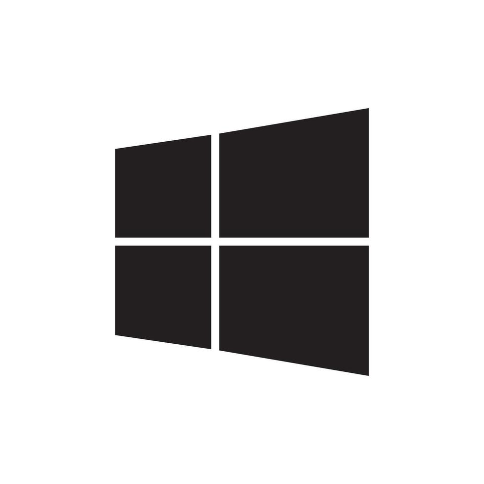 Microsoft Windows Computer Operating System Logo Black Icon vector