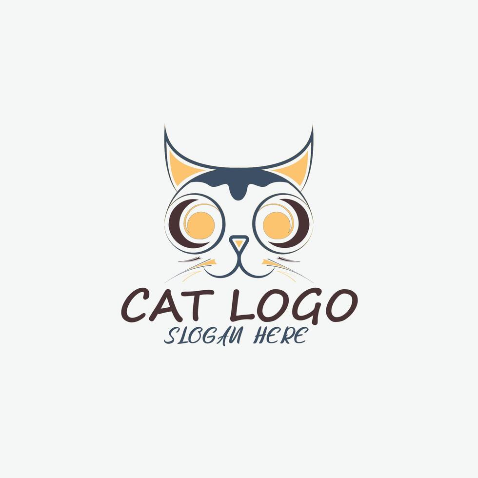 Free cat logo design template vector