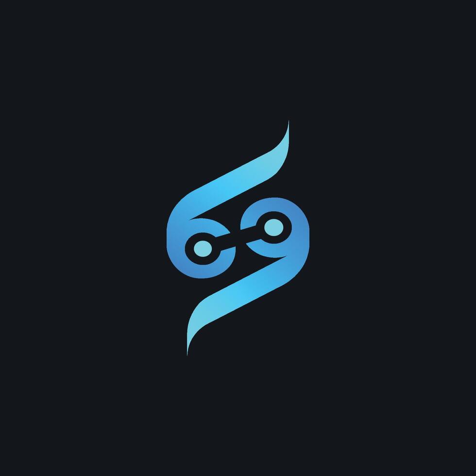 Letter SZ or ZS logo Owl bird combined with icon design vector