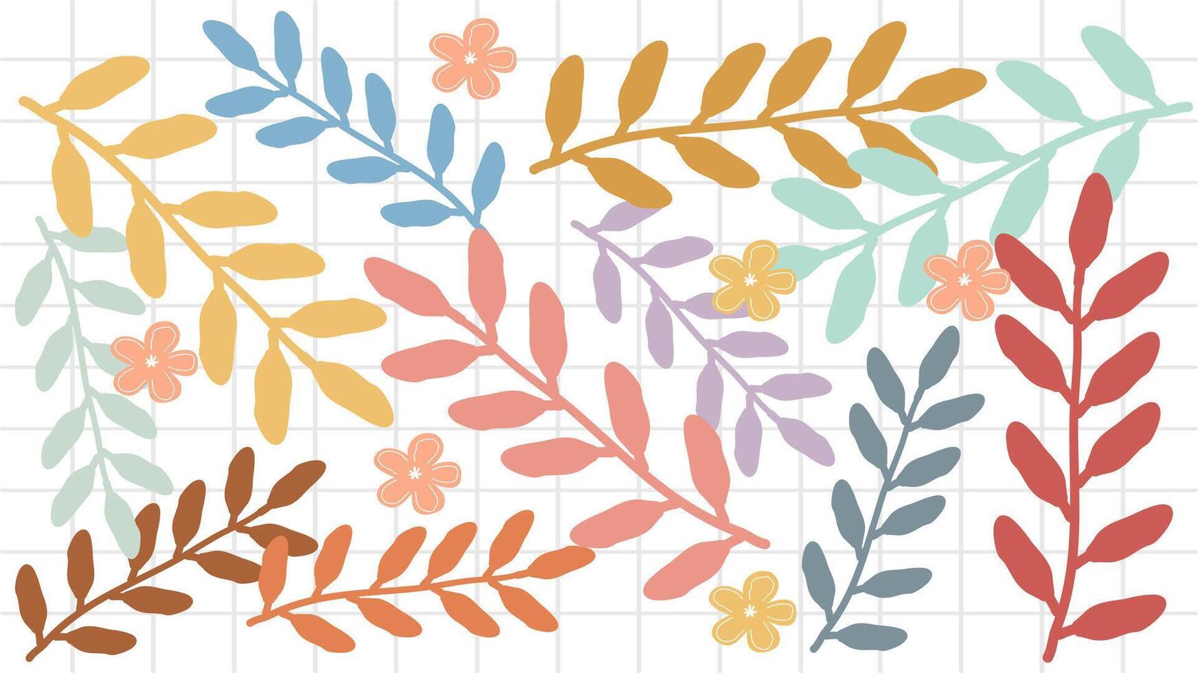 pastel autumn leaves pattern for textile, fabric, wallpaper, background vector