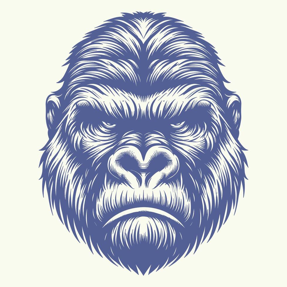 Majestic Gorilla Head vector