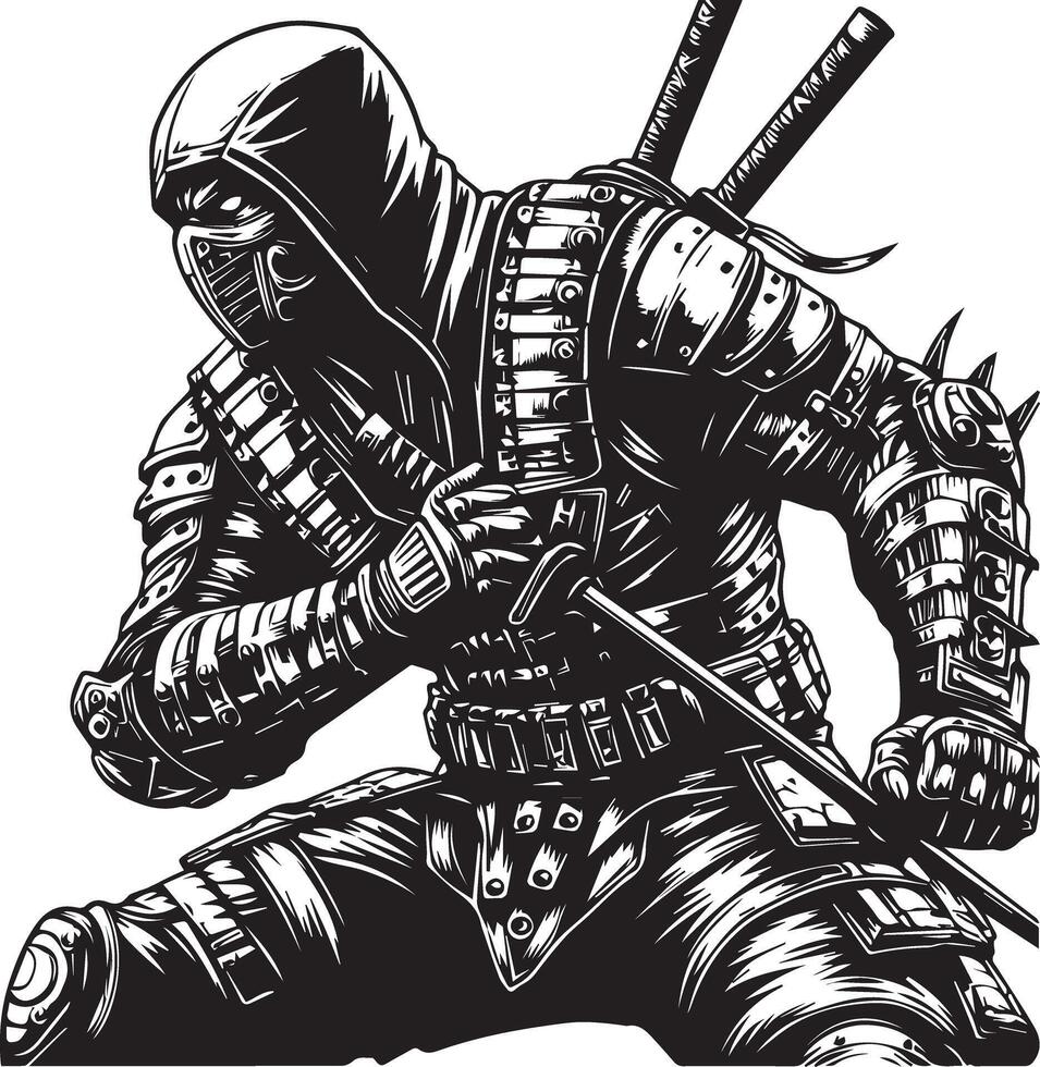 Ninja Assassin Fighter vector