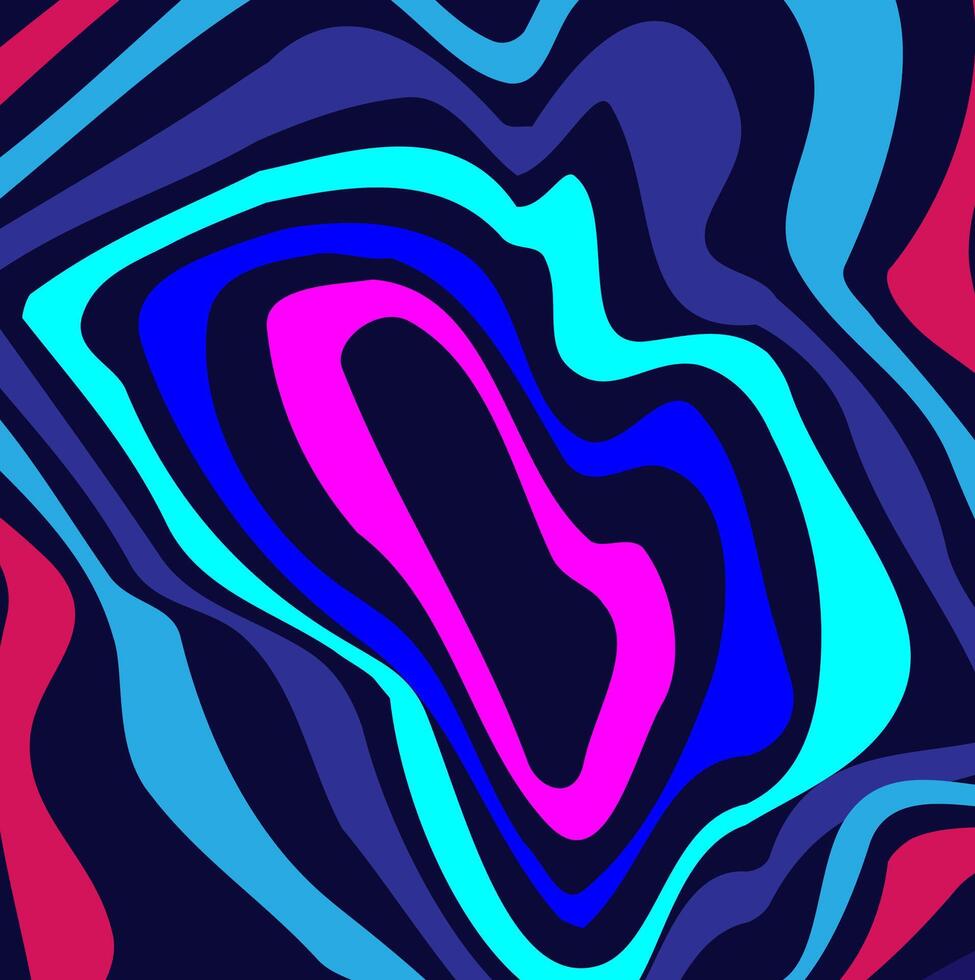 Abstract background in the form of circles and wavy lines in pink and blue vector