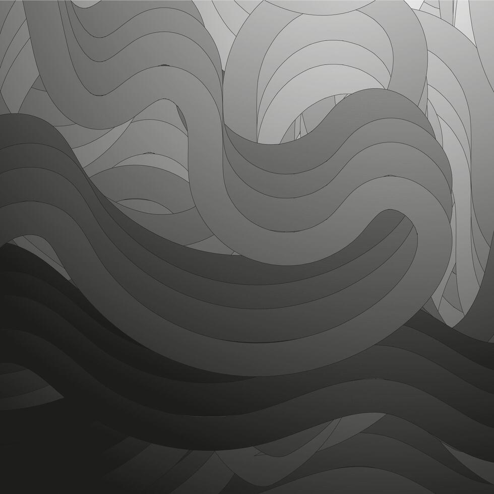 Monochrome abstract background in the form of a pattern of gray wavy lines vector