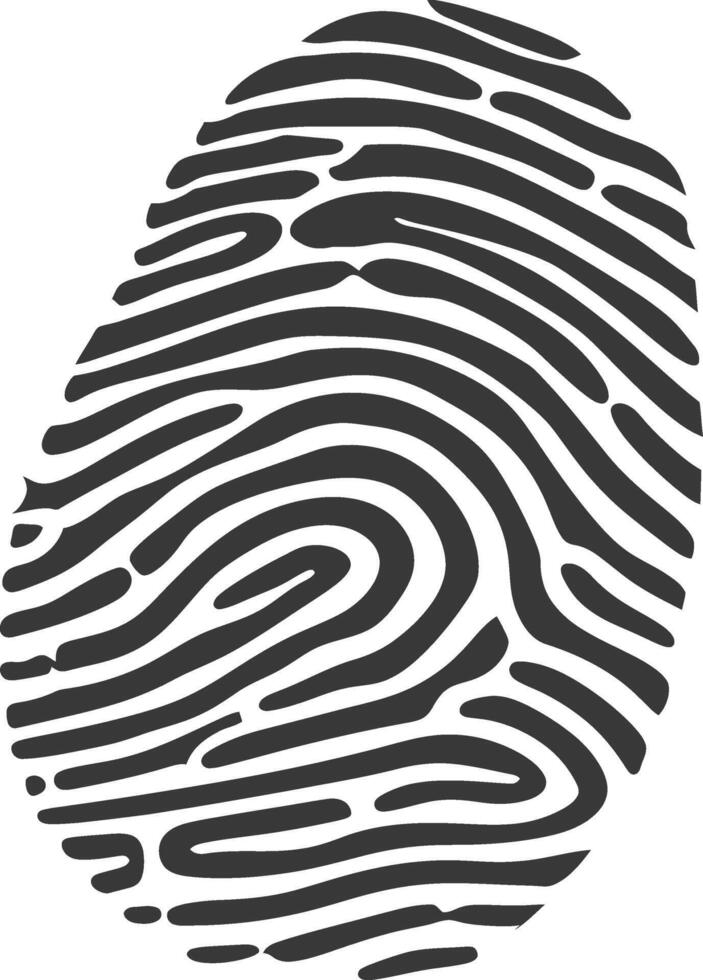 silhouette finger print pentagon shape black color only vector