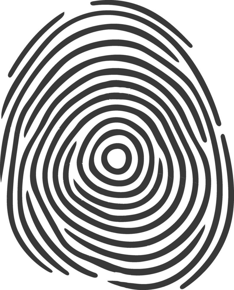 silhouette finger print pentagon shape black color only vector