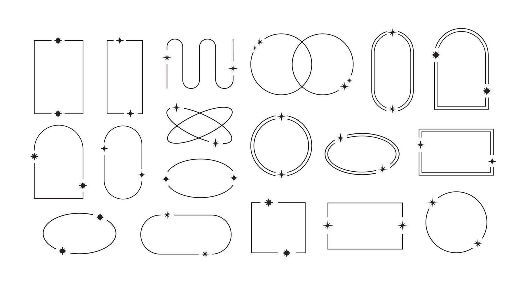 Set of Simple geometry line elements vector