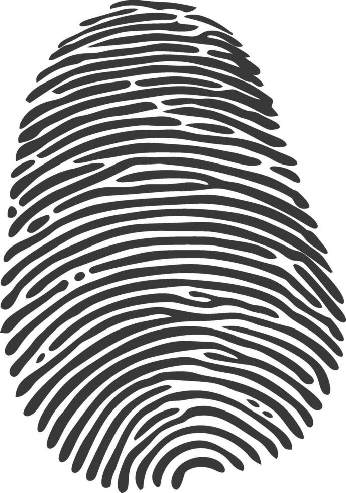 silhouette finger print triangle shape black color only vector