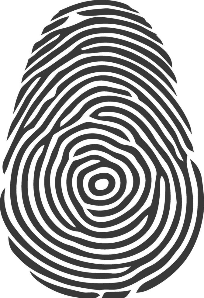 silhouette finger print pentagon shape black color only vector