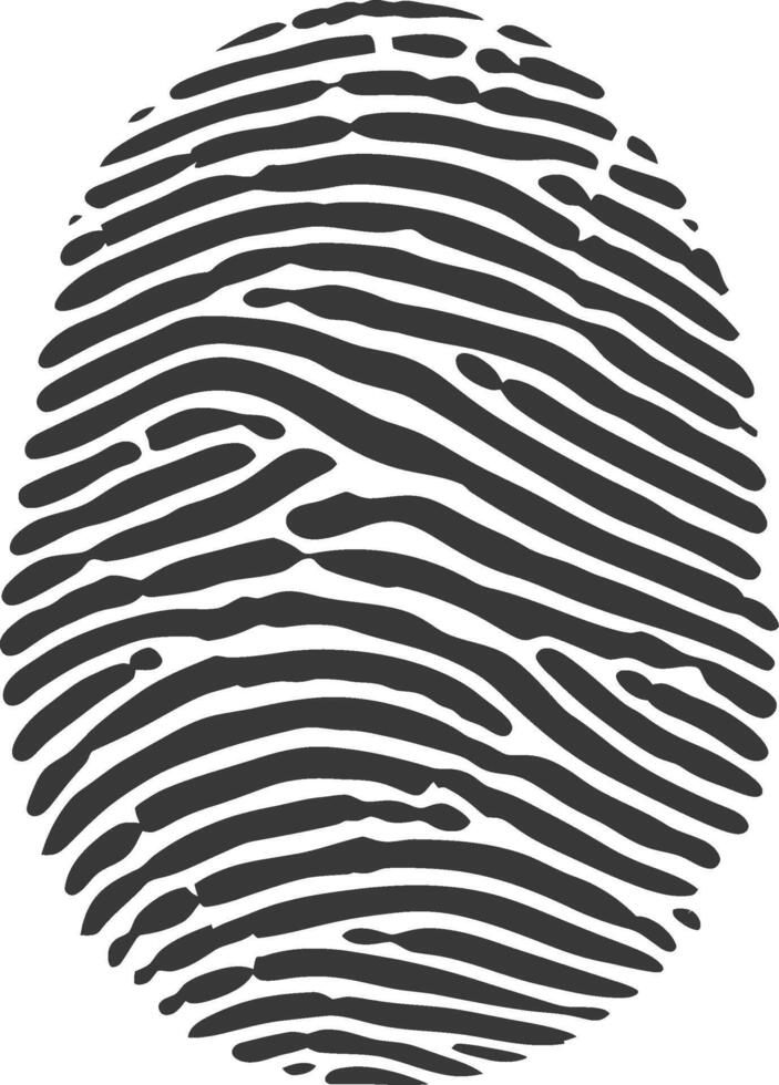 silhouette finger print triangle shape black color only vector