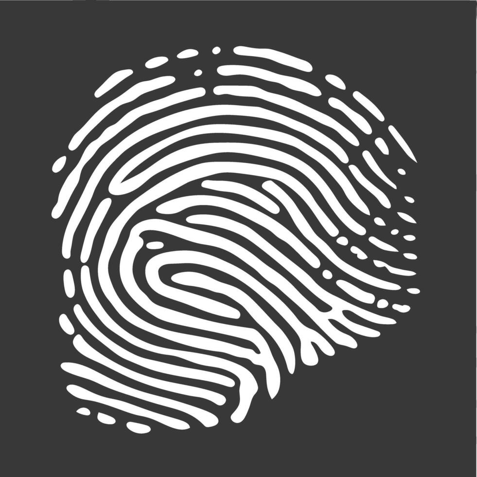 silhouette finger print square shape black color only vector