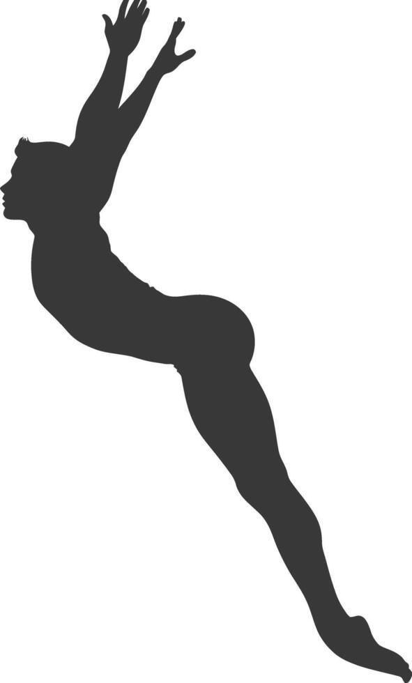 silhouette gymnast athlete man in action black color only vector