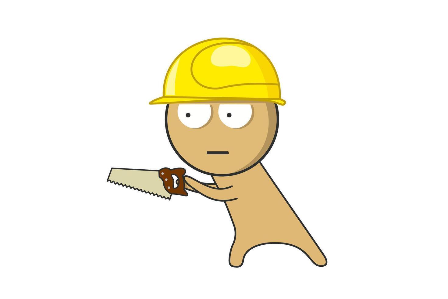 Builder with saw vector
