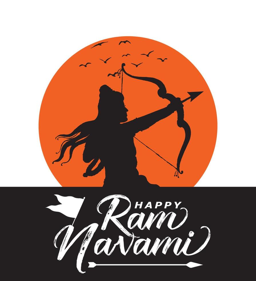 Happy Ram Navami indian hindu festival social media post design vector