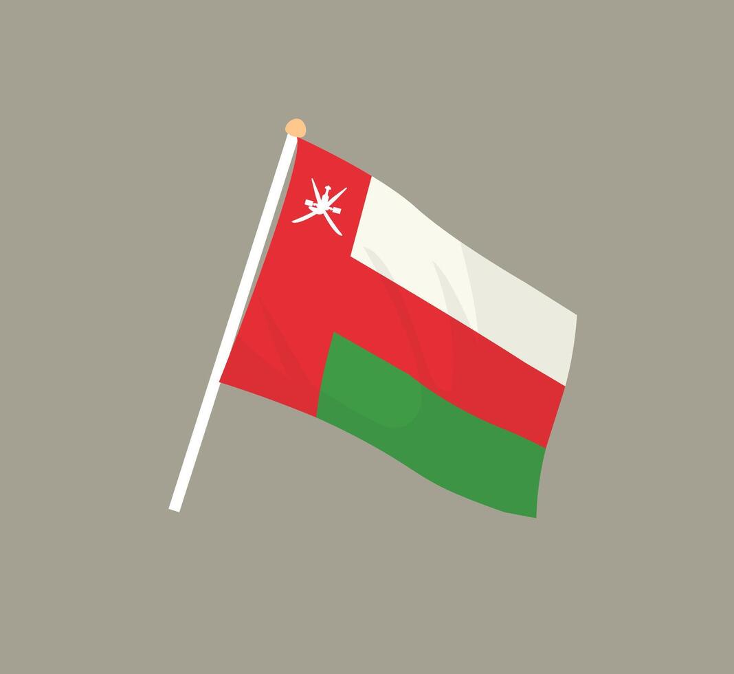 Oman flag with isolated background vector