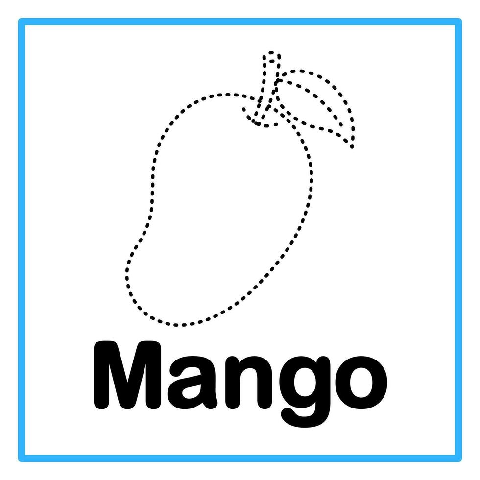 tracing mango alphabet illustration vector