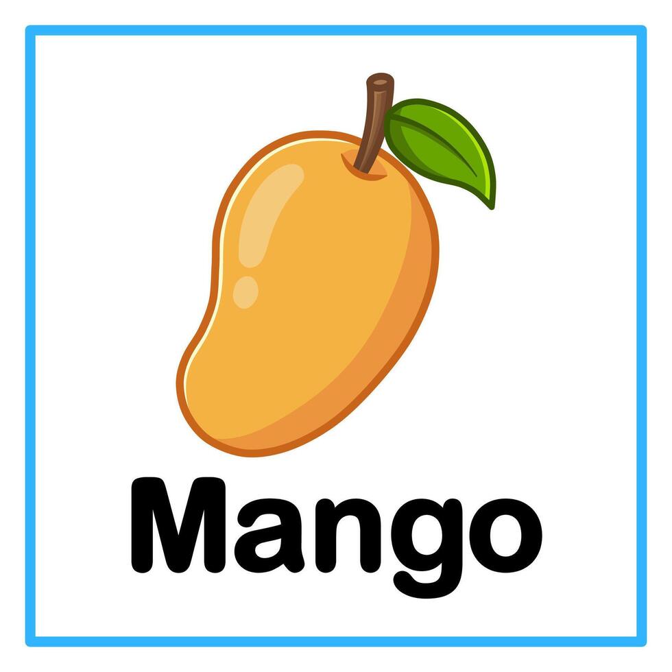 fresh mango alphabet illustration vector