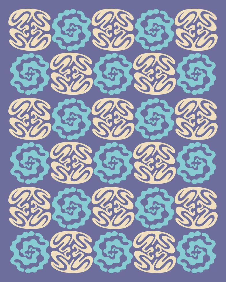 Round twisted abstract aztec african organic nature shape pattern illustration element clip art background layout poster editable vector
