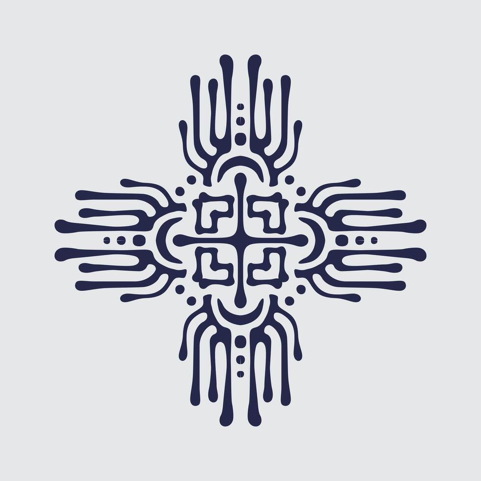 Ethnic pattern shape macrame mayan aztec traditional nature african scarf design element artprint tattoo clip art editable vector