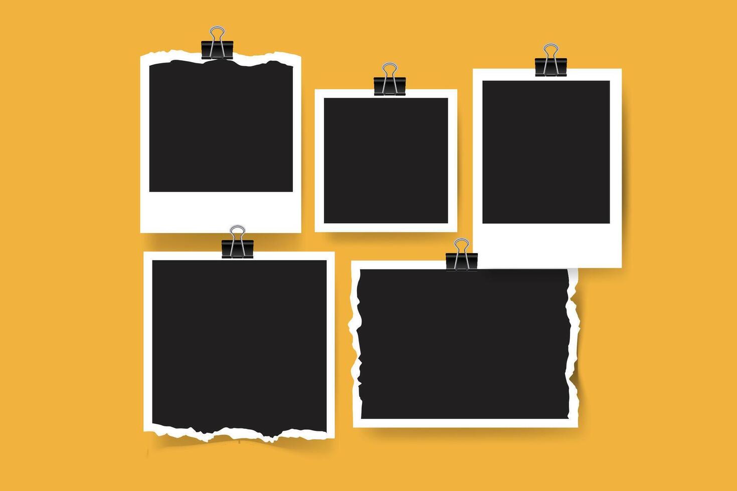 luxury polaroid moodboard photo mockup vector