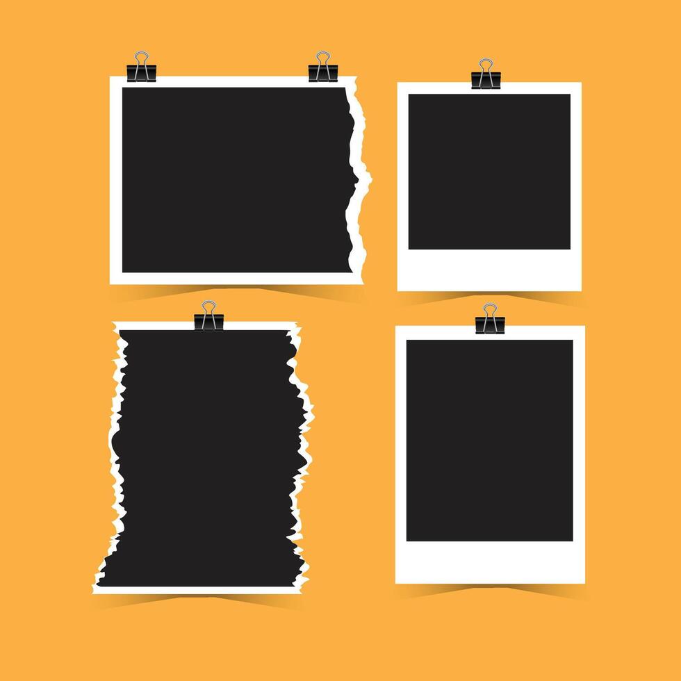photo collage design mockup with yellw Background vector