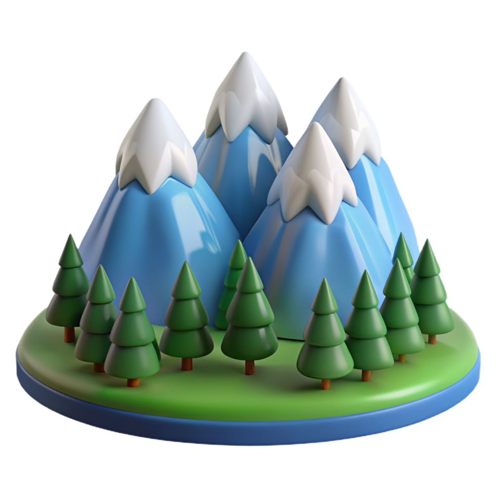 Mountain landscape graphics - plastic model png