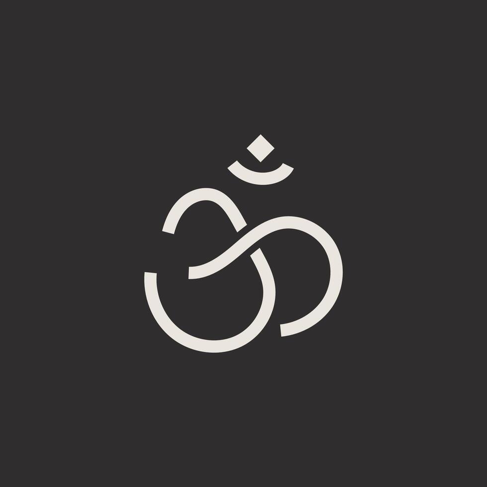 Om symbol, a prominent symbol in Hinduism, depicted in orange against a background vector