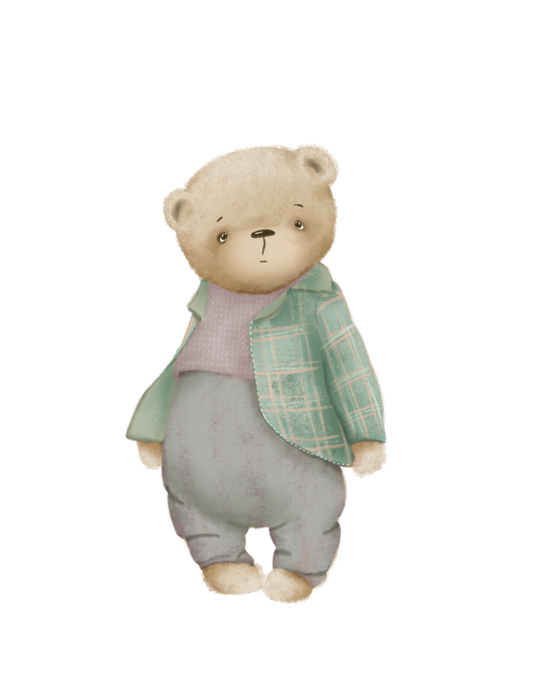 watercolor teddy bear, Woodland watercolor Animal png