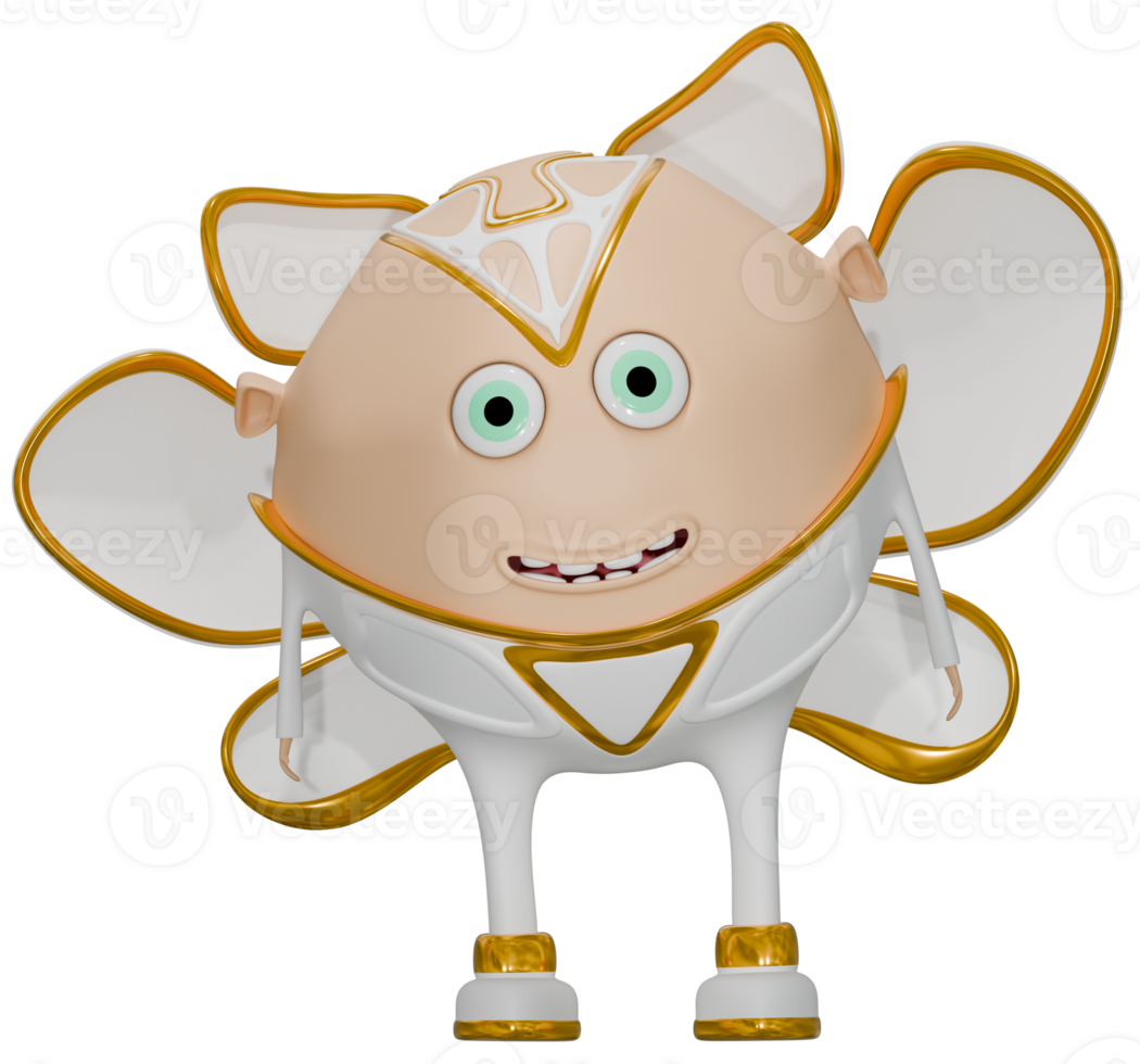 3d personaje ángel masculino contento blanco ropa png