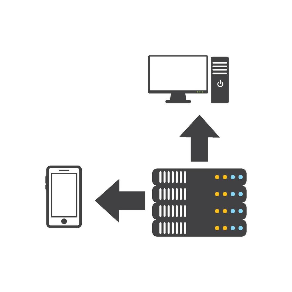 Computer server icon vector